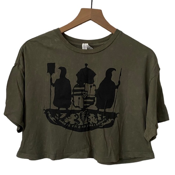 Hawaiian Hawaii Coat of Arms Crop T-shirt Small - Picture 4 of 5